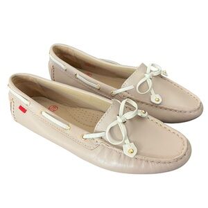 NWOB Marc Joseph New York Cypress Hill Boat Shoes Beige Leather Loafers Wmns 6.5